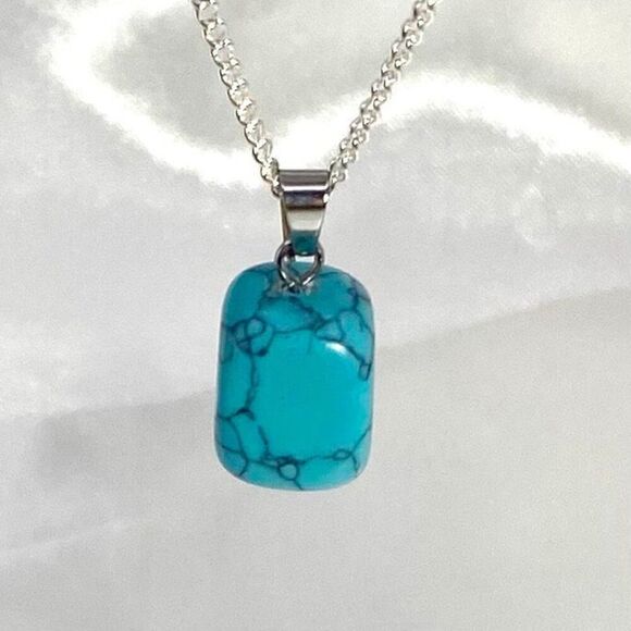 ASW Turquoise & Sterling 925 Silver Necklace - Picture 10 of 10